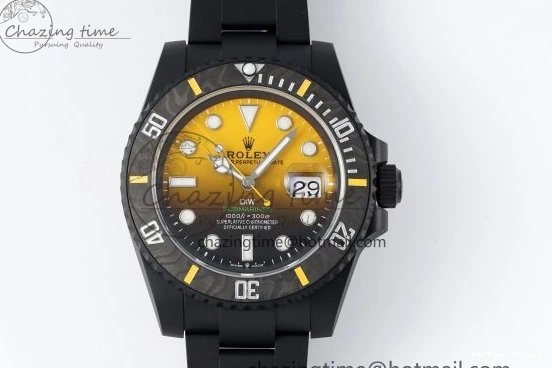 0331 Submariner DIW DLC VSF 1:1 Best Edition Black Yellow Dial on DLC Bracelet VS Youthful 1825